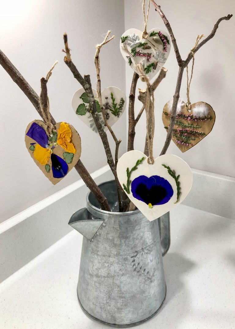 Heart nature crafts for Valentine’s Day